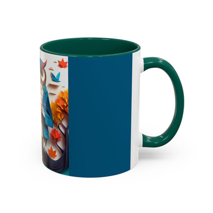 Owl at an Autumn Park Colorful Mugs (11oz, 15oz)