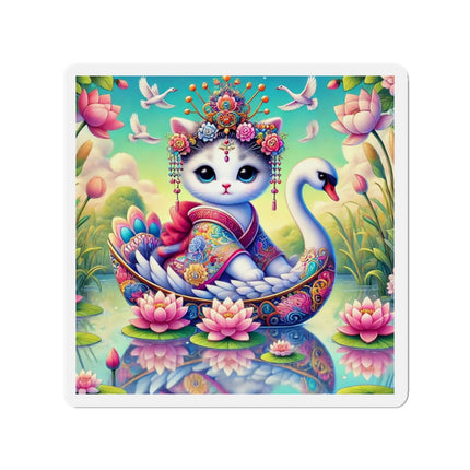 Geisha Kitten’s River Voyage Die-Cut Magnets (5 Sizes)