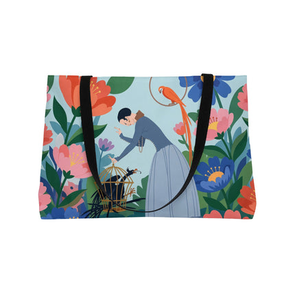 🦜🌺 The Lady Of The Garden Aviary Weekender Tote Bag – Art Deco Floral Whimsy