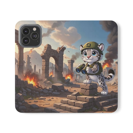 🐆🔭 The Snow Leopard Lookout Flip Case – Adventure, Curiosity & Fearless Style