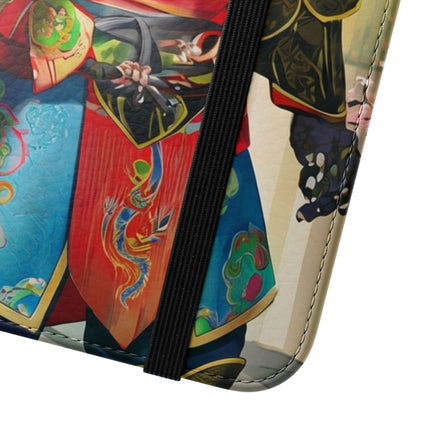 🦁🦊⚔️ Cyberpunk Lion Samurai Flip Case – Futuristic Honor & Kitsune Spirit