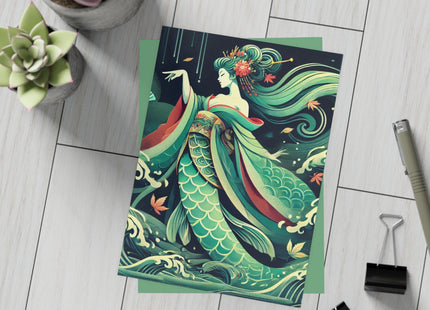 Mermaid Queen Rising from the Deep Postcards (envelopes included) - Bundles of 10, 30, 50 Pieces