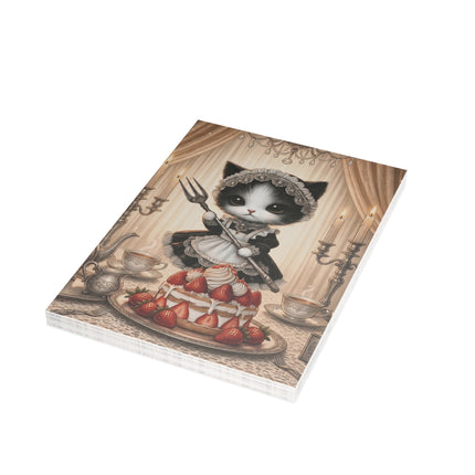 🐈🍓 The Little Parlour Maid’s Strawberry Tea Greeting Card – Whimsical Animal Adventure