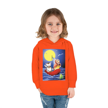 Embarking on a Moonlit Journey Toddler Pullover Fleece Hoodie