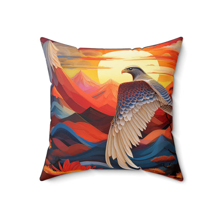 Falcon's Sunset Masterpiece Spun Polyester Square Pillow