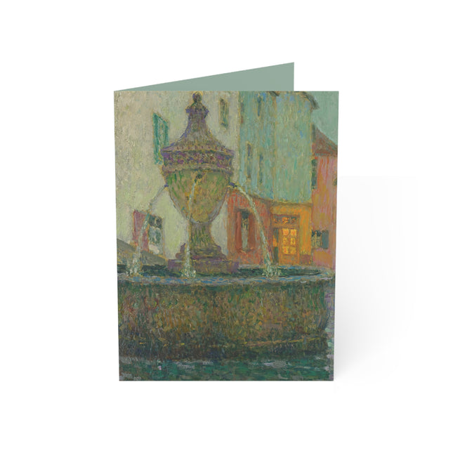 La Fontaine, Saint-Paul De Vence by Henri Le Sidaner Greeting Cards (1, 10, 30, and 50pcs)