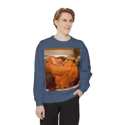 Flaming June by Frederic Leighton Unisex Garment-Dyed Sweatshirt