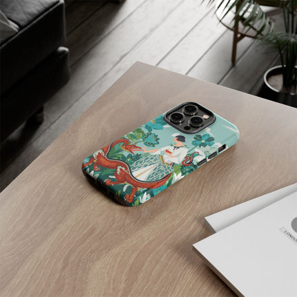 🐉🌿 The Dragon Keeper Phone Case – Art Deco Floral Fantasy