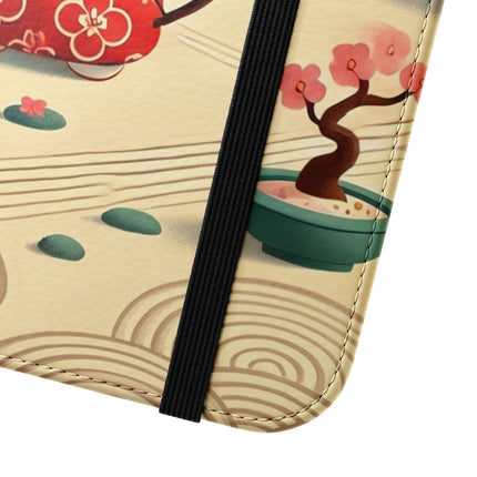 🏹🌸 Archer Kitten in the Zen Garden Flip Case – Focus, Whimsy & Zen Balance