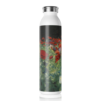 Poppies (A Study of Poppies for Carnation, Lily, Lily, Rose) by John Singer Sargent Slim Water Bottle