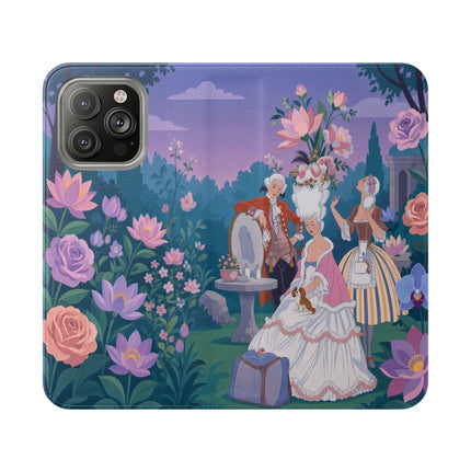 🌸🐶 The Grand Garden Dressing Flip Case – Art Deco Floral Elegance