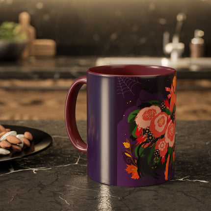 🌹🎃 The Lady Of The Haunted Rose Garden Colorful Mug – Romantic Halloween Charm