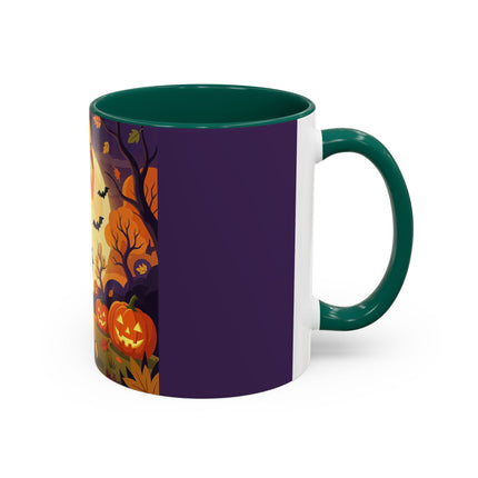 🌕🍂 Autumn Song Beneath The Harvest Moon Colorful Mug – Whimsical Halloween Charm