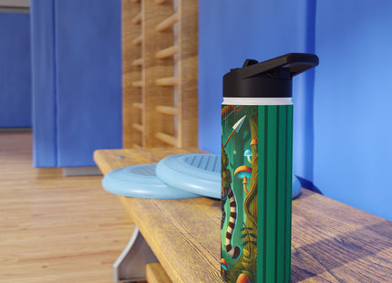 Silent Stripes Stainless Steel Water Bottle, Standard Lid