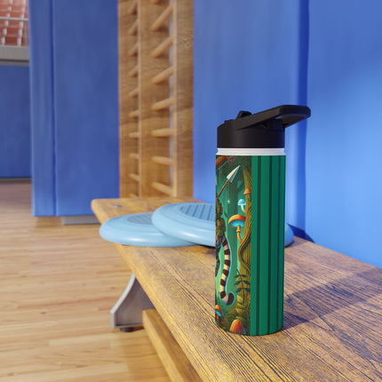 Silent Stripes Stainless Steel Water Bottle, Standard Lid