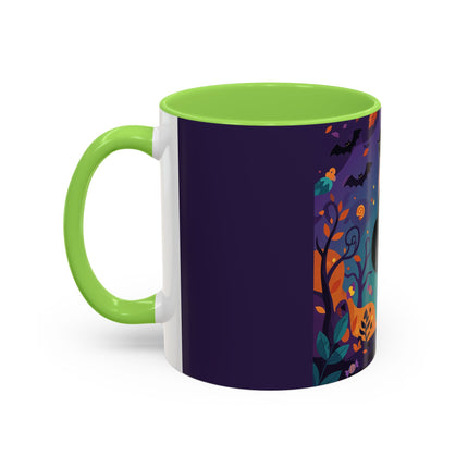 🐈‍⬛🎃 The Midnight Black Cat Masquerade Colorful Mug – Whimsical Halloween Elegance
