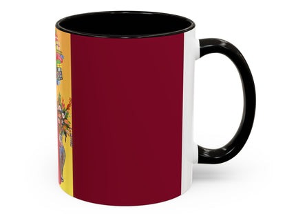 Elegant Holiday Woman with Gifts Colorful Mugs (11oz, 15oz)