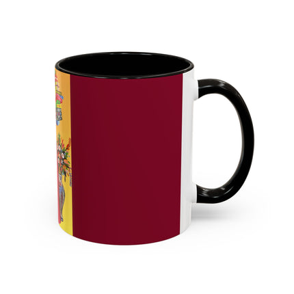 Elegant Holiday Woman with Gifts Colorful Mugs (11oz, 15oz)