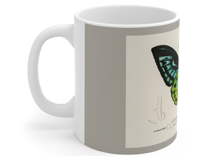 Green Birdwing by Charles Dessalines D' Orbigny Ceramic Mug 11oz