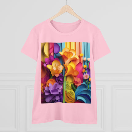 The Graceful Freesia Women's Midweight Cotton Tee