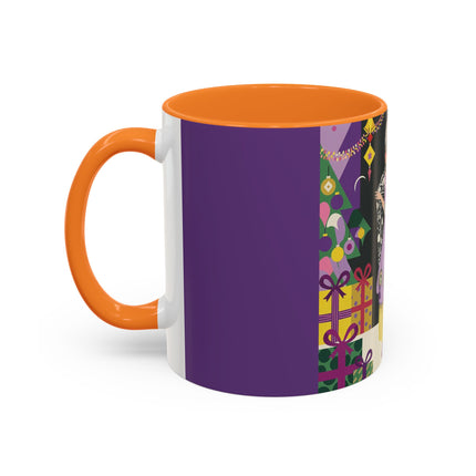 🎁✨ The Lavender Christmas Masquerade Colorful Mug – Art Deco Holiday Fantasy