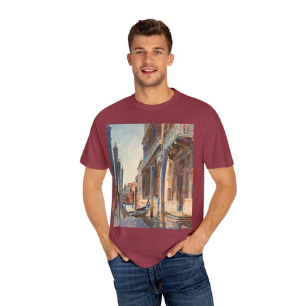 Gondola Moorings on the Grand Canal by John Singer Sargent  Unisex Garment-Dyed T-shirt