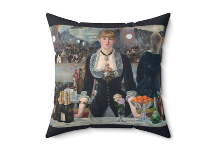 A Bar at the Folies-Bergère by Edouard Manet Spun Polyester Square Pillow