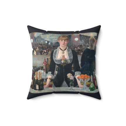 A Bar at the Folies-Bergère by Edouard Manet Spun Polyester Square Pillow