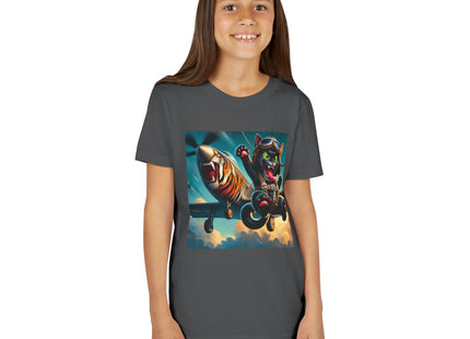 Parachuting Cat Commando Youth Short Sleeve Tee