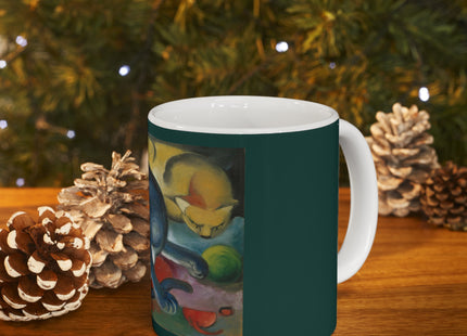 Two Cats, Blue and Yellow by Franz Marc Ceramic Mug 11oz