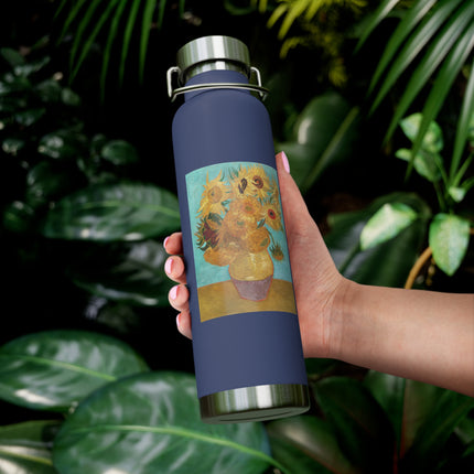 Vase with Twelve Sunflowers by Vincent Van Gogh Copper Vacuum Insulated Bottle, 22oz