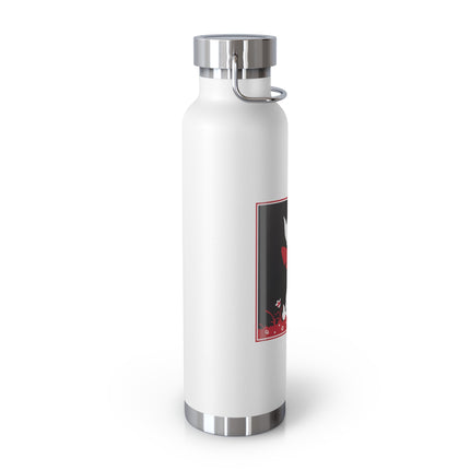 The Enchanting White Terrier with a Red Bow Copper Vacuum Insulated Bottle, 22 oz