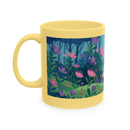 🌸☂️ The Lady Of The Enchanted Garden Stroll Ceramic Mug – Art Deco Floral Whimsy