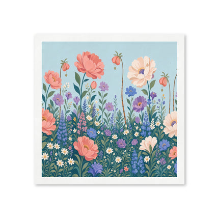 🌸🪻 The Pastel Wildflower Meadow Napkins – Romantic Botanical Elegance