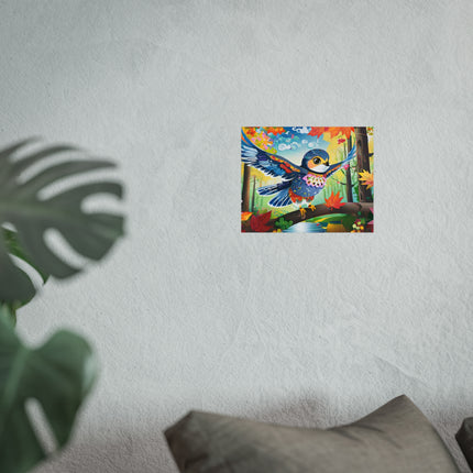 Baby Hawk Plays in Forest Fine Art Posters