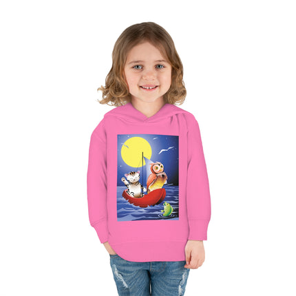 Embarking on a Moonlit Journey Toddler Pullover Fleece Hoodie