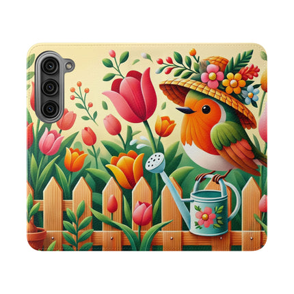 🌷🐦 The Little Garden Tender Flip Case – Sunshine, Care & Storybook Charm