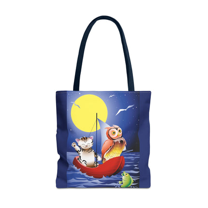 Children's Art Owl and Pussy Cat Tote Bag  (AOP)