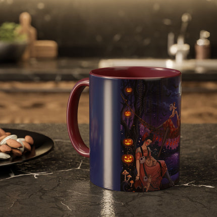 🌙🎃 Moonlit Mischief In The Pumpkin Grove Colorful Mug – Whimsical Halloween Fantasy