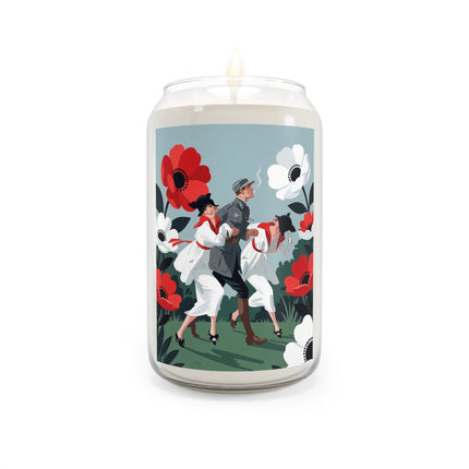 🌺🎭 The Floral Escapade Scented Soy Candle – Art Deco Garden Mischief