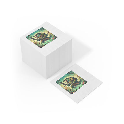 Swamp Tyrant White Coined Napkins