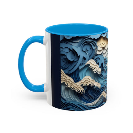Dramatic Ocean with Crashing Waves Colorful Mugs (11oz, 15oz)