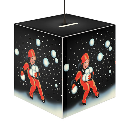 Festive Snowball Light Cube Lamp
