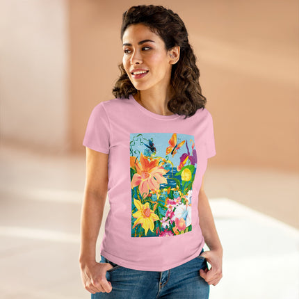 Blooming Paradise Women's Midweight Cotton Tee