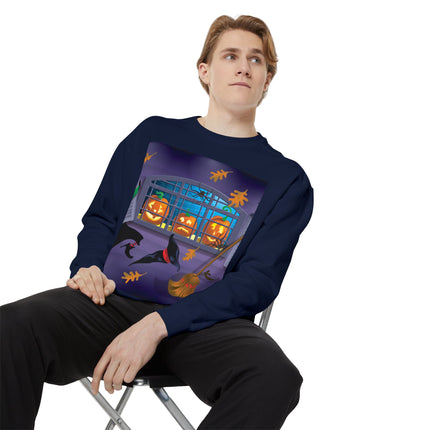 Whimsical Halloween Mischief Unisex Garment-Dyed Sweatshirt