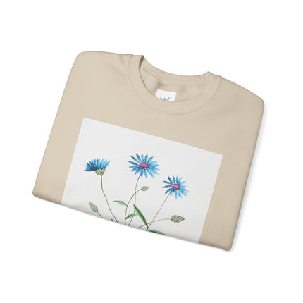Blue Strawflower by Anselmus Boëtius de Boodt Heavy Blend™ Crewneck Sweatshirt
