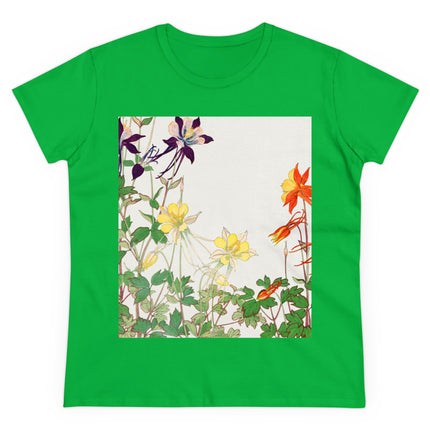Aquilegia Flowers by Tanigami Kônan Women's Midweight Cotton Tee