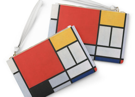 Composition with Red, Yellow, Blue, and Black Clutch Bag