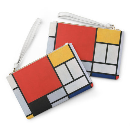 Composition with Red, Yellow, Blue, and Black Clutch Bag
