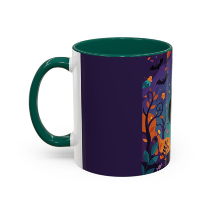 🐈‍⬛🎃 The Midnight Black Cat Masquerade Colorful Mug – Whimsical Halloween Elegance
